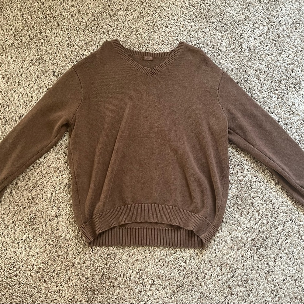Women's Brown John Galt V-Neck Sweater